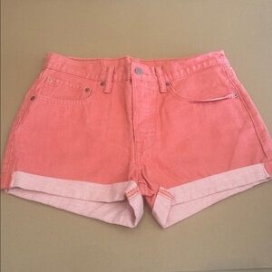 501 Levi Strauss Denim Shorts in color coral